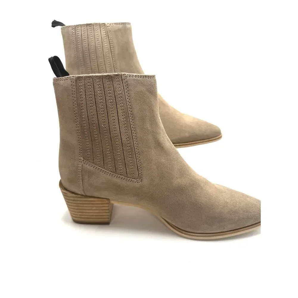 Rag & Bone Rover Macadamia Tan Suede Ankle Booties EU 39.5